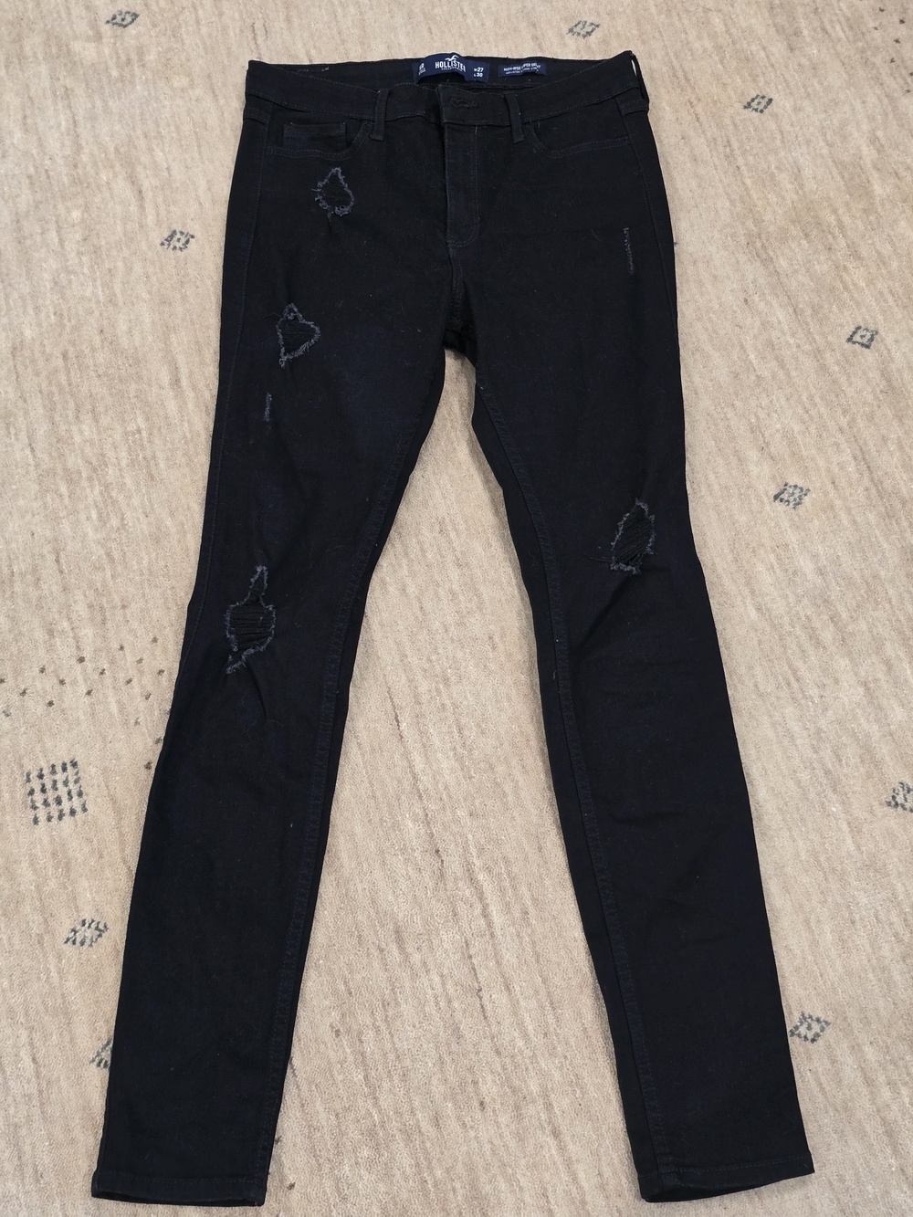 Hollister Black Distressed Skinny Jeans for Women